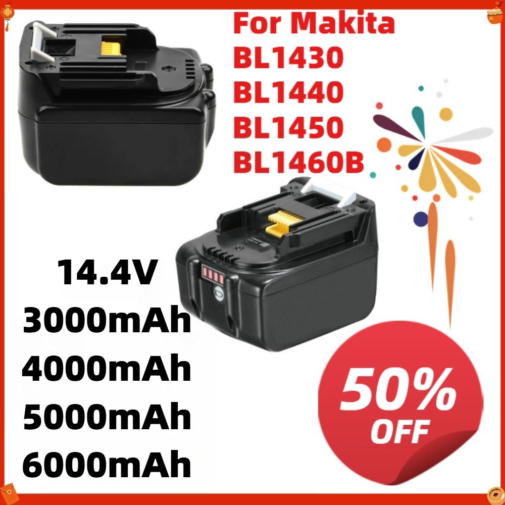4S Lipo Battery 14.8V 6000Mah - Voor Makita BL1430 BL1440 BL1450 BL1460B
