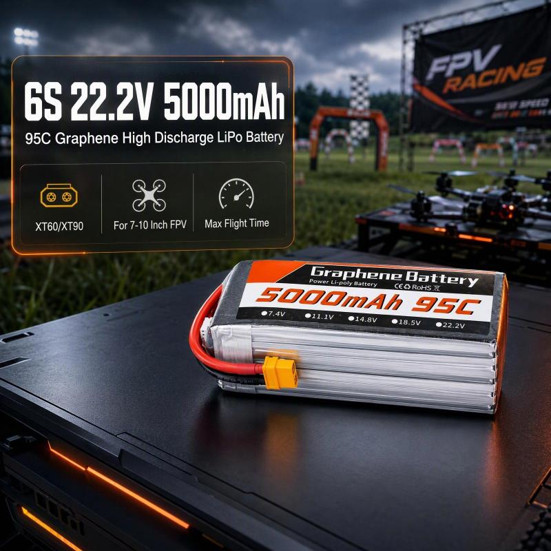 6S Lipo Battery 22.2V 5000Mah - 6S 22,2V 5000mAh 95C Graphene LiPo-batterij