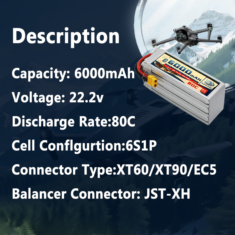 VSVAW 6S Lipo-batterij 6000mAh - 6S Lipo Battery 22.2V 5000Mah recensie en prijs