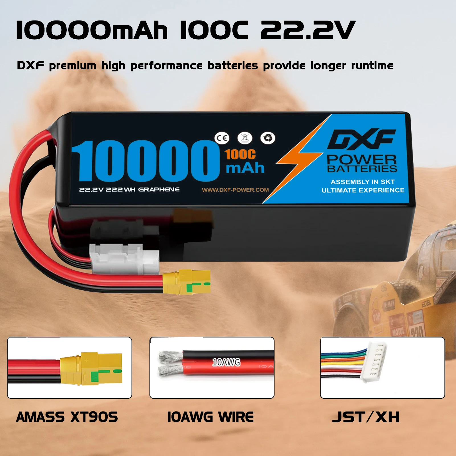 DXF Lipo Batterij 6S 22.2V 100 - 6S Lipo Battery 22.2V 5000Mah recensie en prijs