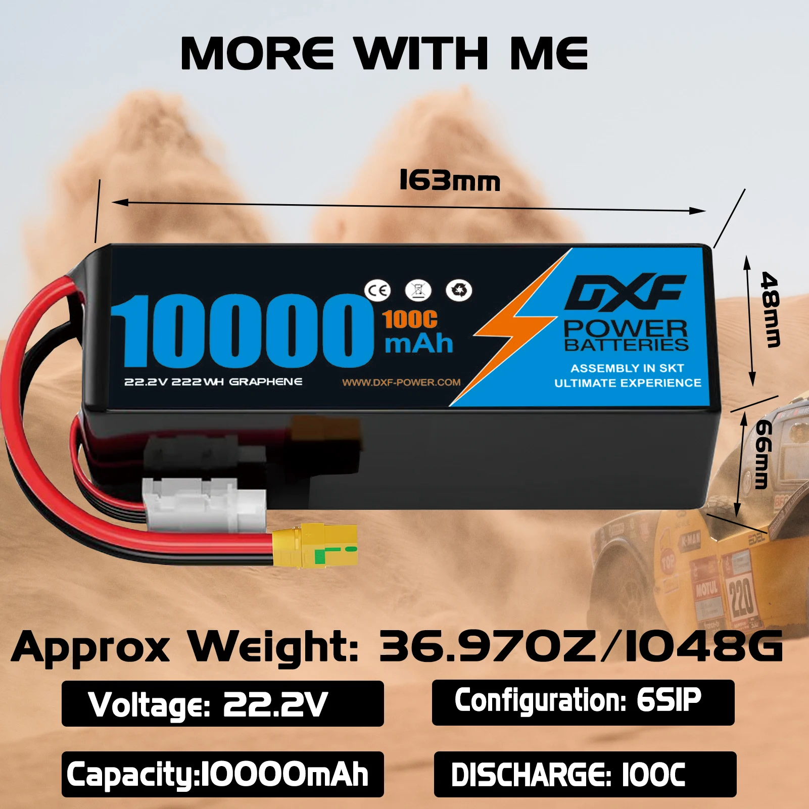 DXF Lipo Batterij 6S 22.2V 100 - 6S Lipo Battery 22.2V 5000Mah recensie en prijs